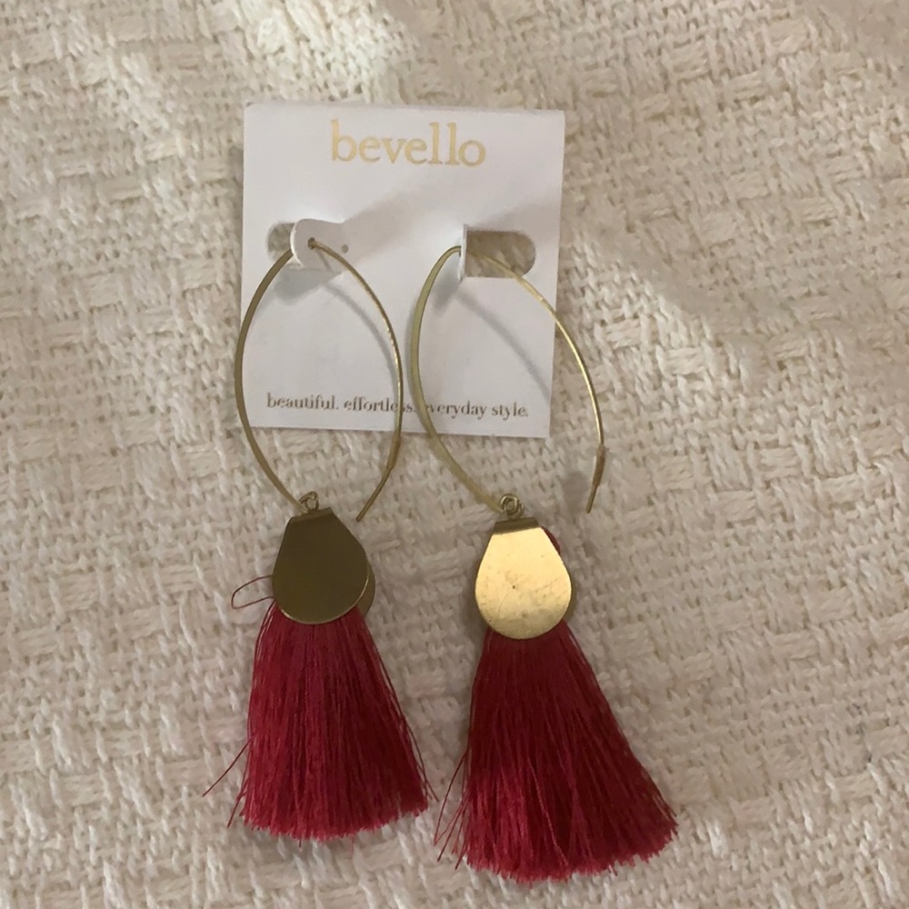 Red tassel earrings
